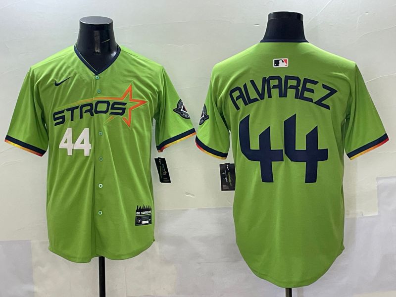 Men Houston Astros #44 Alvarez Green three generations Joint Name 2025 Nike MLB Jersey style 4->houston astros->MLB Jersey